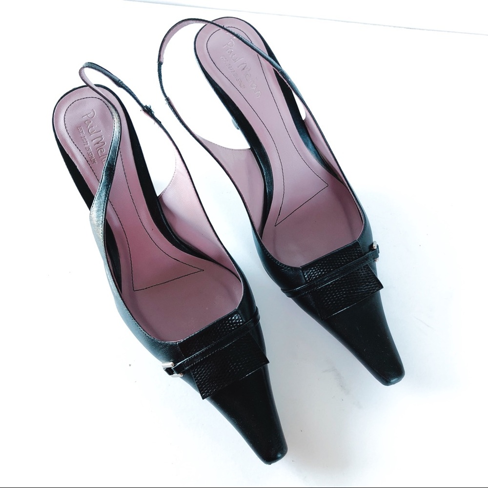 Lizard Slingback Heels